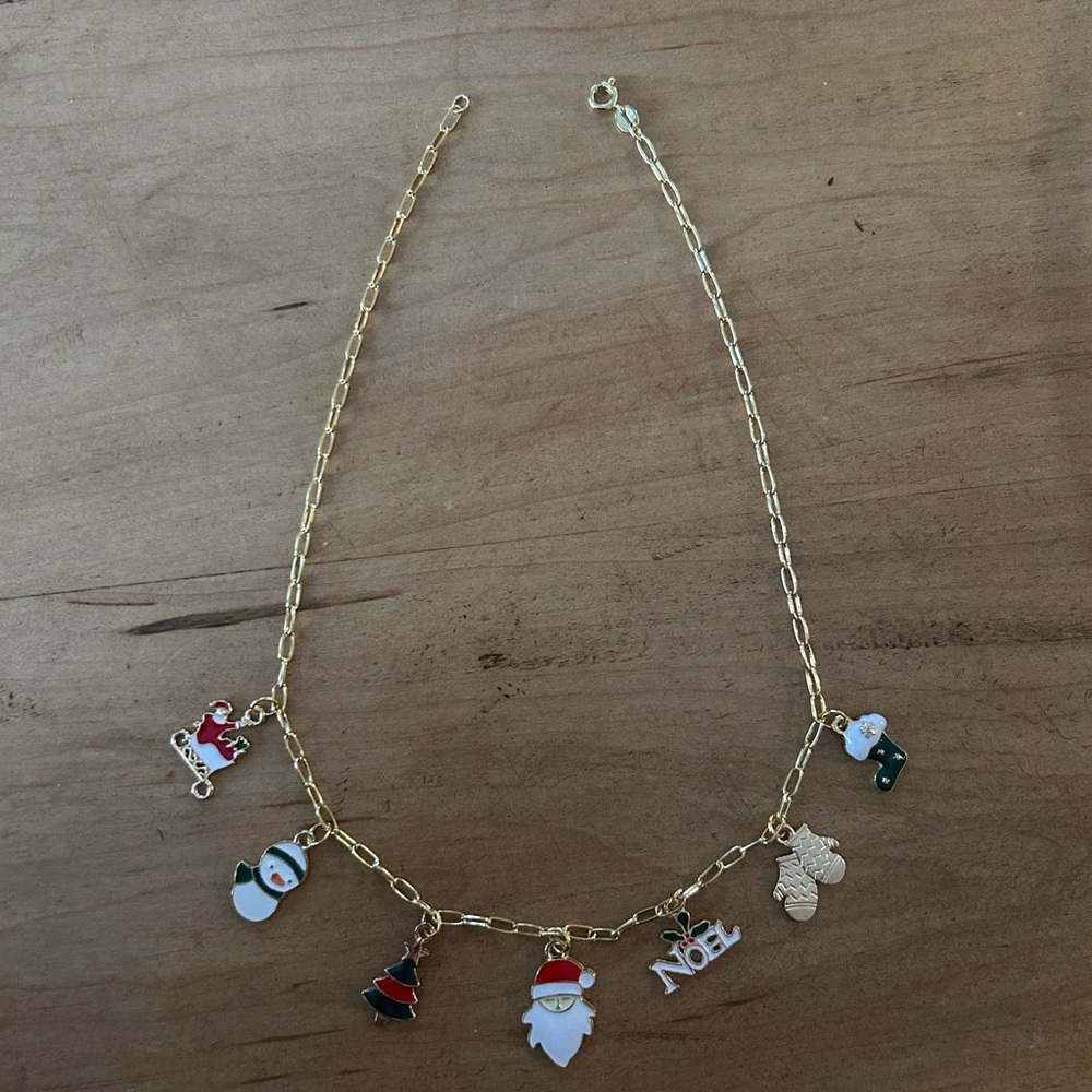 Christmas charm necklace